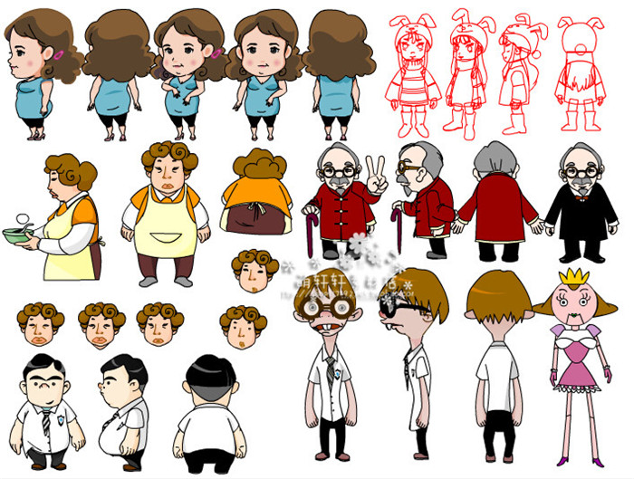 flash卡通人物角色素材集 动画动漫制作设计矢量图片源文件库302